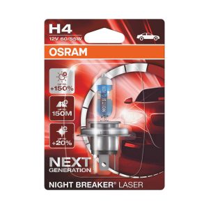 Bec 12V H4 60/55 W Night Breaker Laser Nextgen +150% Blister 1 Buc Osram